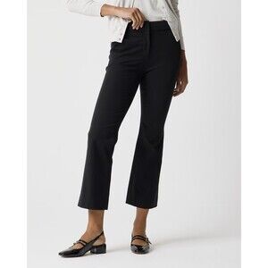 J.CREW Kelsey Flare Pant 10 Black Cropped High Waist Twill Office NEW B45